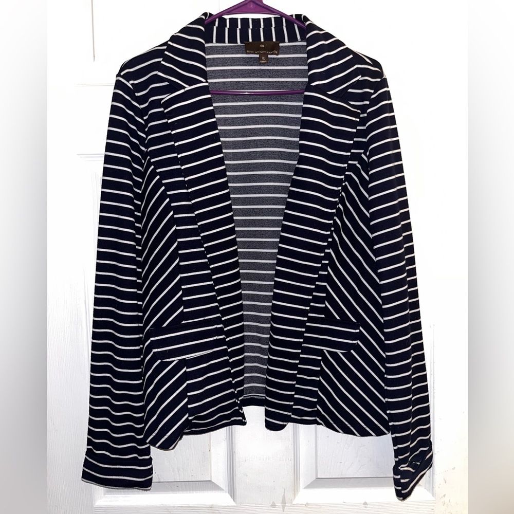 Blue and White stripped Blazer